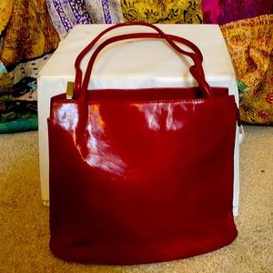 Hobo Red Leather Shoulder Bag